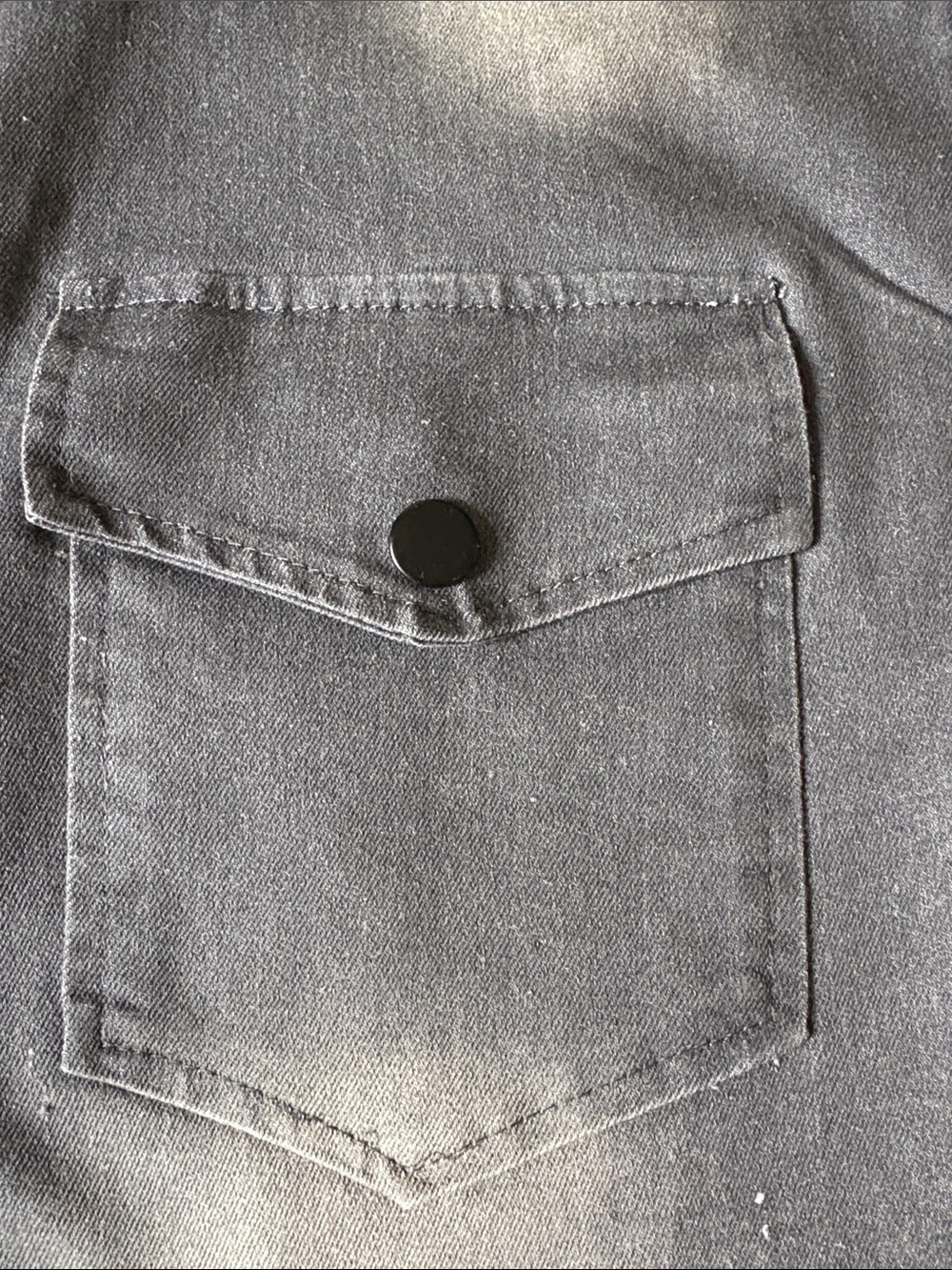 Washed Black Denim Button-Up Shirt NWOT - Picture 6 of 10
